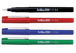 Fineliner Artline 200 rond fijn zwart