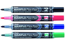 Viltstift Pentel MWL5SBF Maxiflo whiteboard rond 1.5-4.5mm rood
