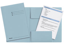 Dossiermap Esselte folio 3 kleppen manilla 275gr blauw