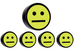 Magneet smiley 35mm geel