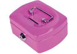 Geldkist Pavo met muntgleuf 125x95x60mm roze