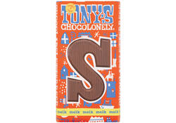 Chocoladeletter Tony's Chocolonely melk S 180gr