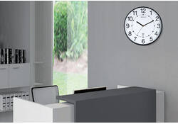 Wandklok Unilux Maxi radio controlled Ø 37.5cm zwart/wit