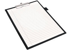 Klembord Quantore A4 staand PVC zwart met 100mm klem + penlus