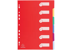 Tabbladen Exacompta 225x297mm 11-gaats 6-delig assorti PP
