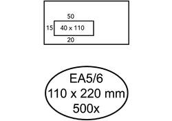 Envelop Quantore 110x220mm venster 4x11cm links zelfkl 500st