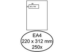 Envelop Hermes akte EA4 220x312mm venster links 4x11cm zelfklevend wit doos à 250 stuks