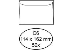 Envelop Hermes bank C6 114x162mm zelfklevend wit pak à 50 stuks
