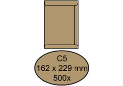 Envelop Quantore akte C5 162x229mm bruinkraft 90g/m² 500stuks