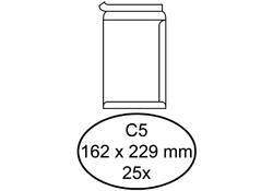 Envelop Quantore akte C5 162x229mm zelfklevend wit 25stuks