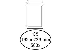 Envelop Hermes akte C5 162x229mm zelfklevend wit doos à 500 stuks