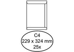 Envelop Hermes akte C4 229x324mm gegomd wit pak à 25 stuks