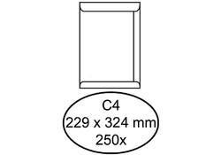 Envelop Hermes akte C4 229x324mm gegomd wit doos à 250 stuks