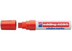 Krijtstift edding 4090 window schuin 4-15mm rood blister à 1 stuk