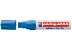 Krijtstift edding 4090 window schuin 4-15mm blauw blister à 1 stuk