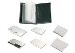 Visitekaartenhouder 2vaks mat aluminium
