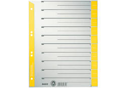 Scheidingsbladen Leitz A4 karton 230gr 6-gaats geel