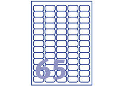 Etiket Avery L7651Y-100 38.1x21.2mm neon geel 6500stuks