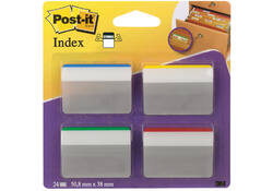 Indextabs Post-it 686A1 38x50.8mm strong gebogen assorti 24 tabs