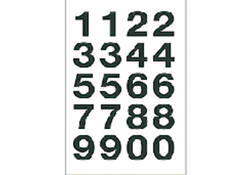 Etiket HERMA 4136 20x18mm getallen 0-9 zwart op transparant