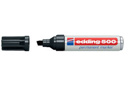 Viltstift edding 500 schuin 2-7mm zwart blister à 3 stuks