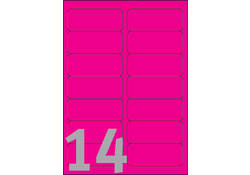 Etiket Avery L7363P-25 99.1x38.1mm neon roze 340stuks