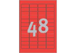 Etiket Avery Zweckform L6038-20 45.7x21.2mm rood 960stuks