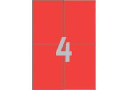 Etiket Avery Zweckform 3456 105x148mm A6 rood 400stuks