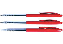 Balpen Quantore drukknop rood medium