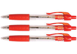 Balpen Quantore Grip drukknop rood medium