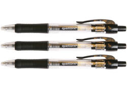 Gelschrijver Quantore gripdrukknop 0.7mm zwart