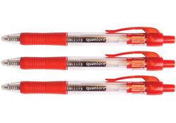 Gelschrijver Quantore grip drukknop 0.7mm rood