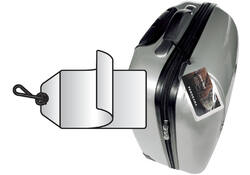Label bagage Djois 3L 11120 72x123mm met nylonkoord transparant 10 stuks