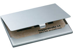 Visitekaarthouder Sigel VZ136 twin 2 vakken voor 2x15 kaarten 91x58mm graveerbaar aluminium mat zilver