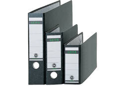 Ordner Leitz 1075 180° zonder sleuven en randbeschermers 77mm karton A5 recht zwart